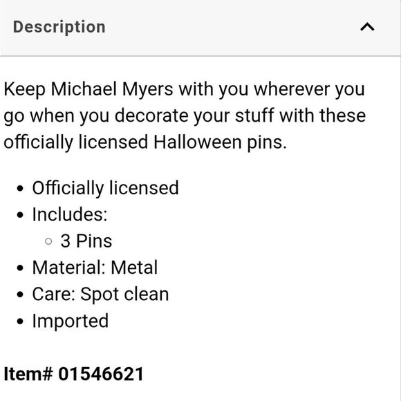 Miramax Halloween The Curse Of Michael Myers Enamel Pin Set - Picture 3 of 5